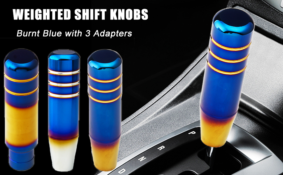 WENJTP Aluminum Weighted Shift knobs, Universal Burnt Blue Long Shift knob Automatic