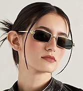 PEGH Rectangle Narrow 90's Sunglasses for Women Men Classic Vintage Slim Metal Frame Sun Glasses ...