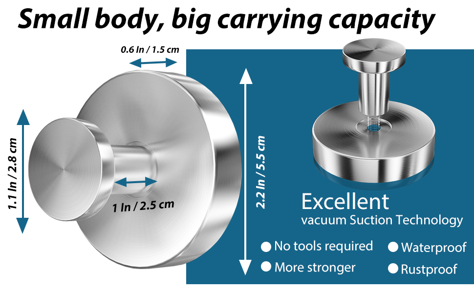 AbluFirst Suction Cup Hooks for Shower, Wall Suction Cup Hooks NoDrill