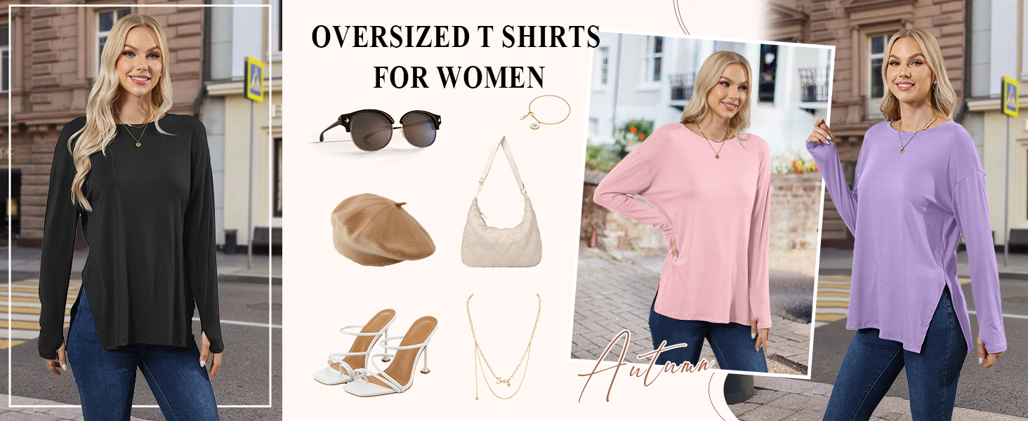 oversized long sleeve t shirt for women