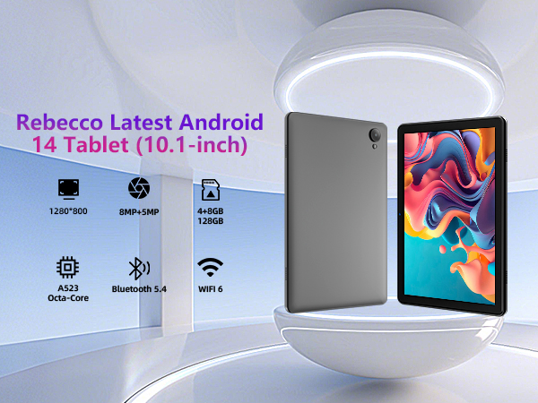 Android 14 タブレット 12GB RAM 128GB ROM High-performance 12GB RAM, 128GB ROM Android 14 tablet.