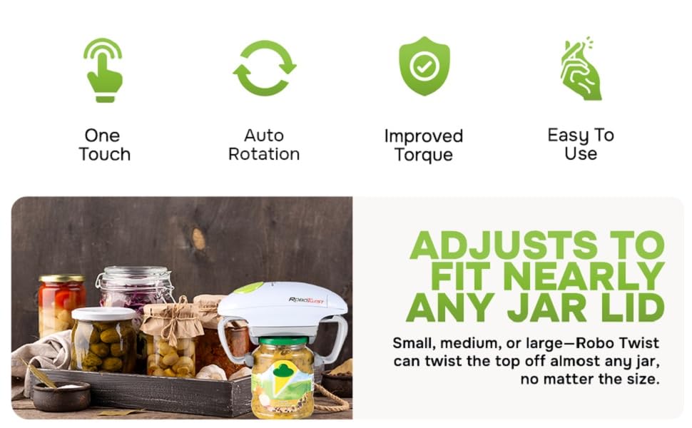 Robo Twist Deluxe Electric Can Opener, Super Easy Automatic Jar Opener