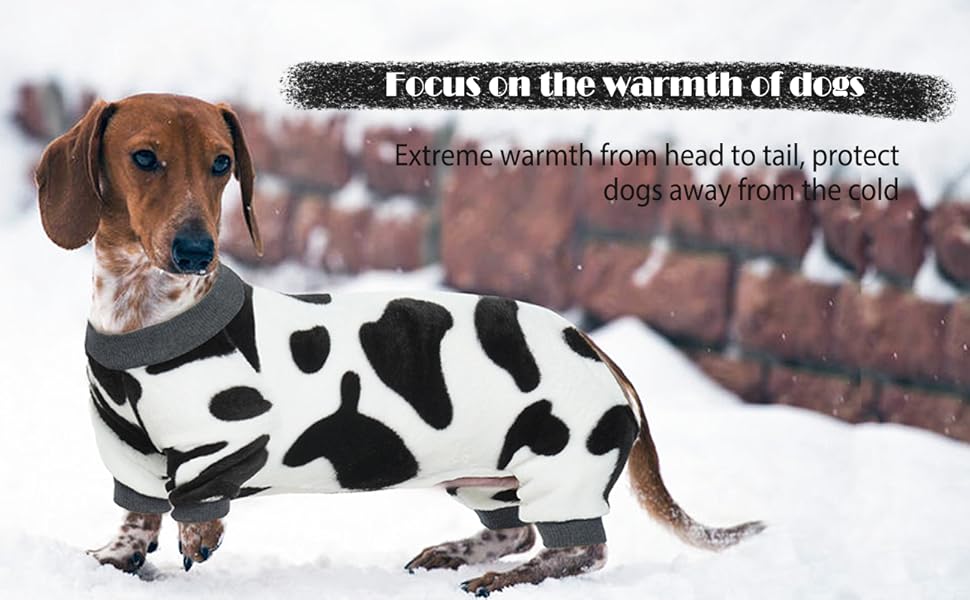 DENTRUN Dog Fleece Jumper Dog Clothes for Small Dogs Puppy Jumper Cow