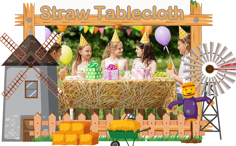 LANMANUO 3PCS Straw Tablecover Hay Bales for Decoration