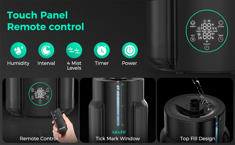 LRAZU Plant Humidifier, 6L Indoor Humidifier with Precision Temperature