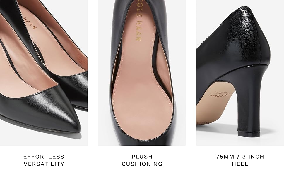 Amazon.com | Cole Haan Women's Mylah Heel Pump 75MM, Black
