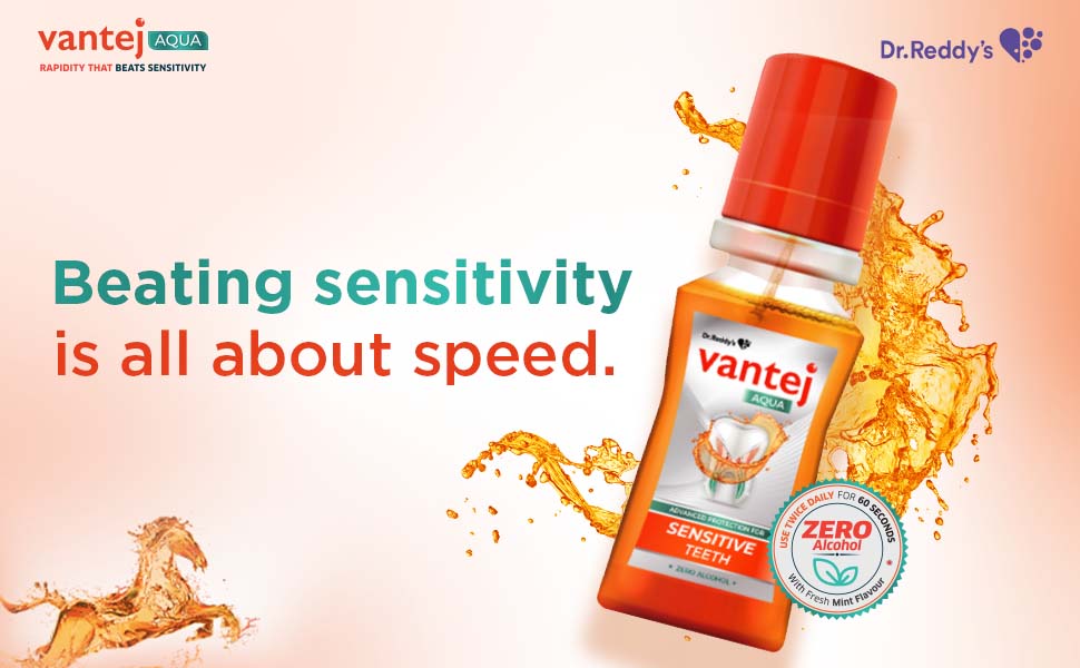Buy Dr Reddy's Vantej Mouthwash Aqua, For Sensetive teeth, 100 ml (Pack