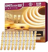 EMITEVER COB LED Strip Lights Warm White, 2700K Tape Light Premium High Density, DC 24V, 400+Lume...