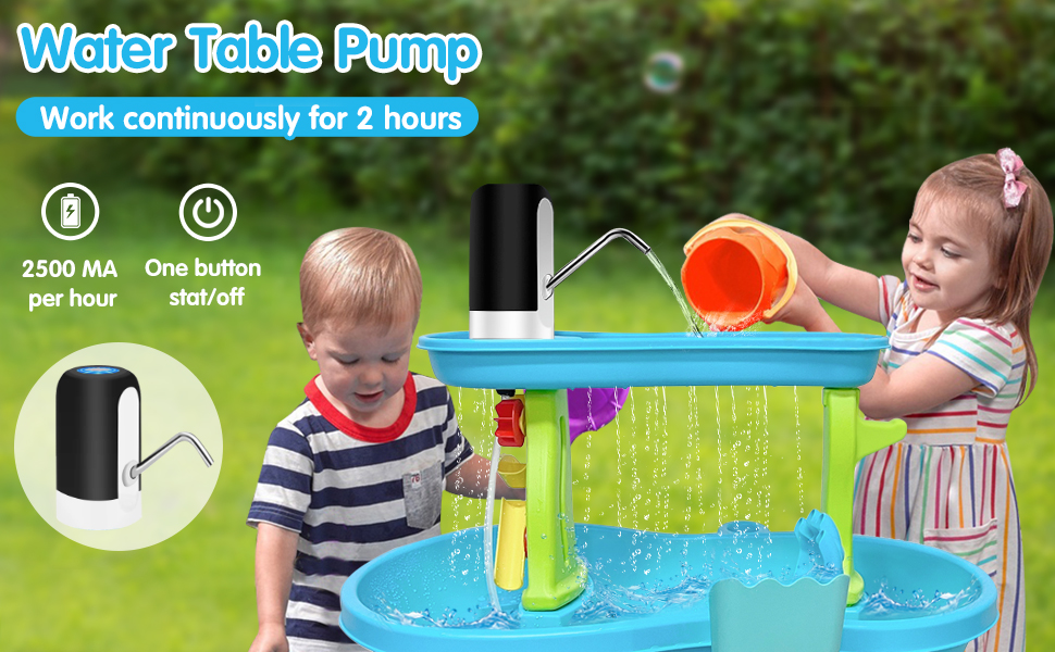 Dolwenqi Portable Water Table Pump for Kids Sand Water Play Table，Mini Water Table