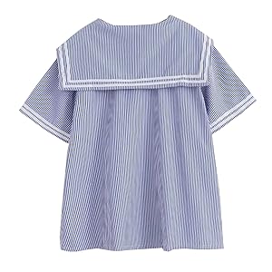 本日限定価格muguet frill sailor collar blouson Amazon.com: KUFEIUP Women's Ruffled Sailor Collar Buttons