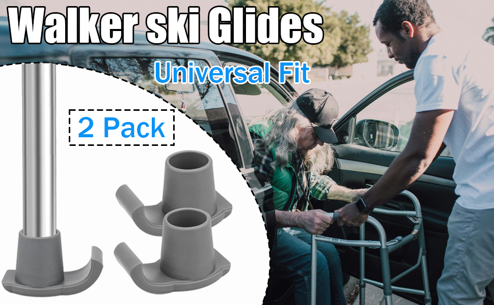 Magicorange Walker Glide Skis, Universal Fit Walker ski Glides,Easy to Use Rubber