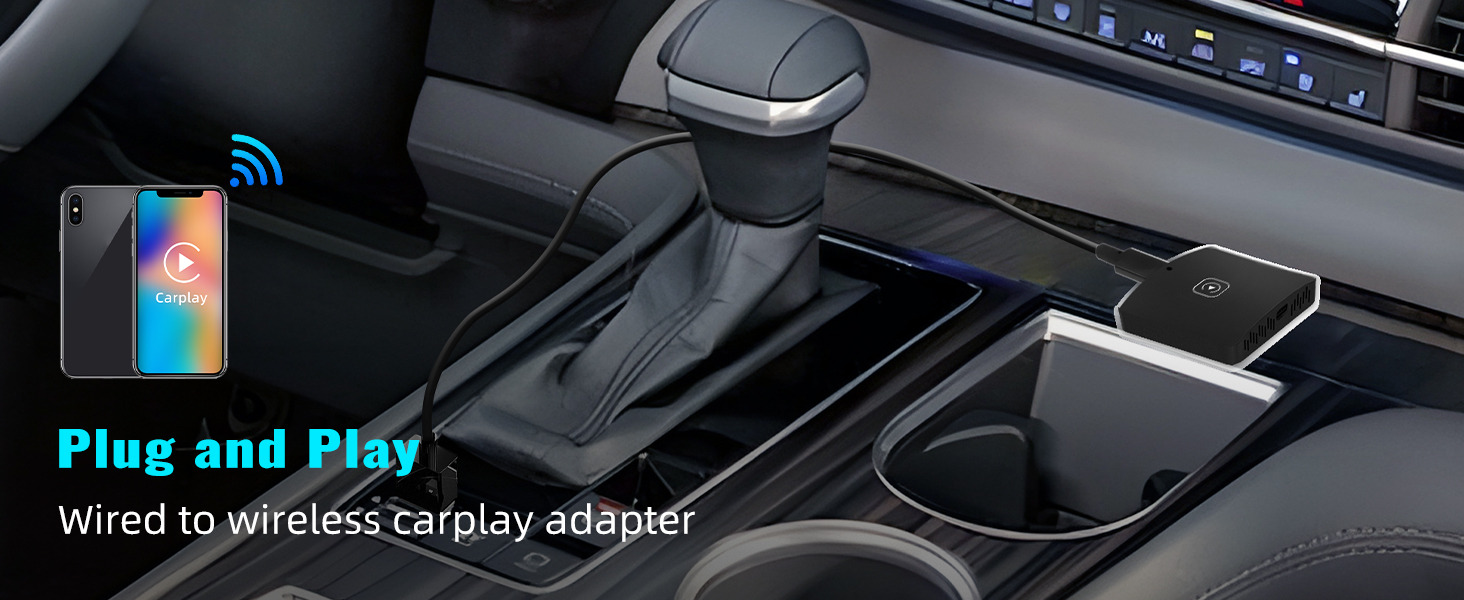 CAMECHO Wireless CarPlay Adapter for All Factory Wired