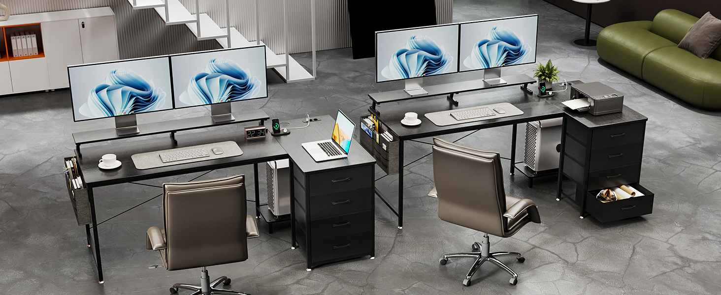bureau d'angle avec rangement