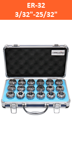 Accusize Industrial Tools 18-Pc ER-32 Collet Set