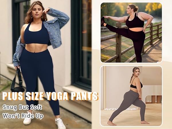 LALAGEN Plus Size Leggings for Women with Pockets-High