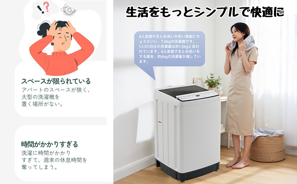 556 洗濯機　大型　容量7kg 格安　保証込　大人気モデル　当日配送設置可能 洗濯機 7kg 縦型 小型全自動洗濯機 10種類モード 小型洗濯機 縦