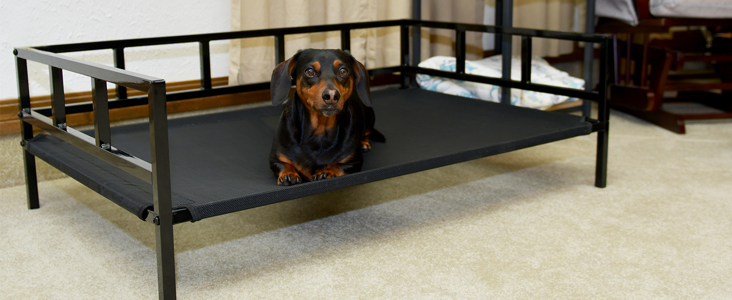 Veehoo Elevated Dog Bed, Outdoor Raised Dog Cots Bed for Large Dogs, Cooling