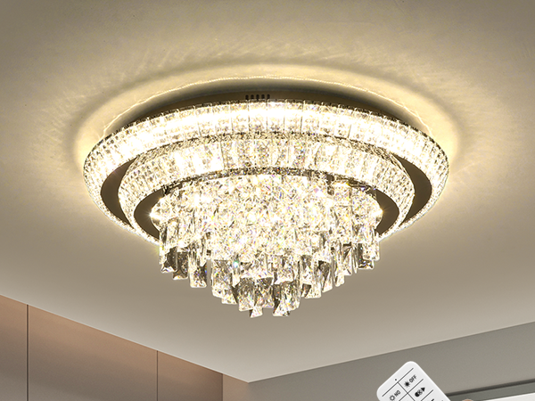 starlight✳︎ 18 inch Flush Mount Crystal Chandeliers Gold, Modern Elegant