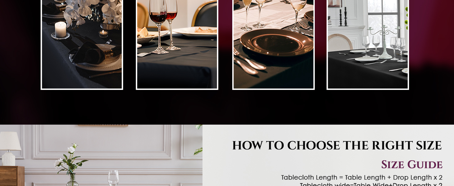 Tablecloths Stain Wrinkle Resistant Washable Polyester Table Cloths for Buffet Parties Wedding