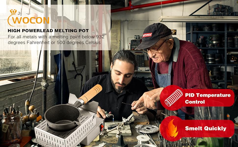 Lead Melting Pot for Fishing Weight Molds & Bullet Casting Molds, 3Qts