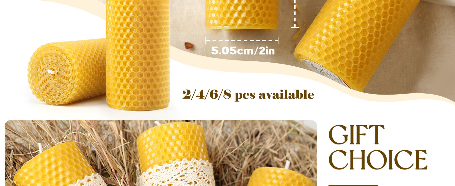 Handcrafted beeswax candles