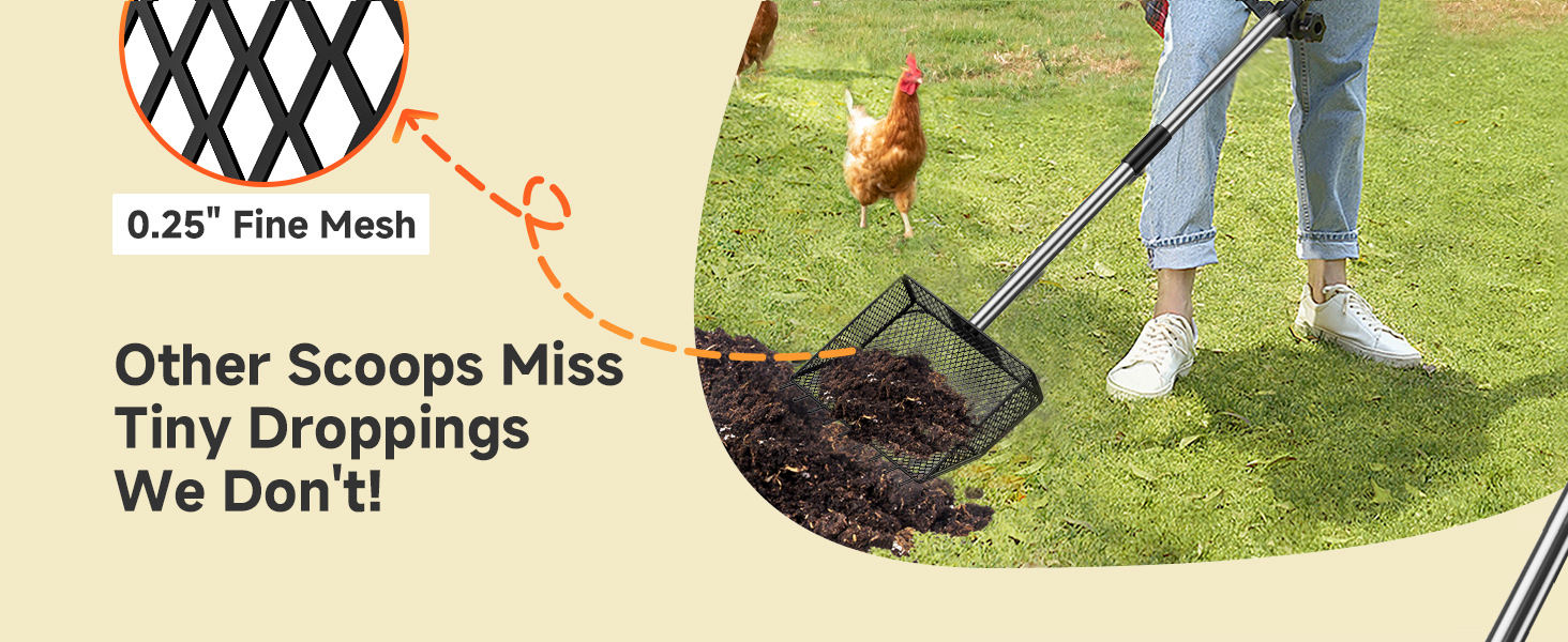 chicken poop scooper and rake