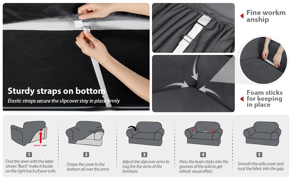 TAOCOCO Velvet Sofa Slipcover 1 Piece Couch Cover, Soft