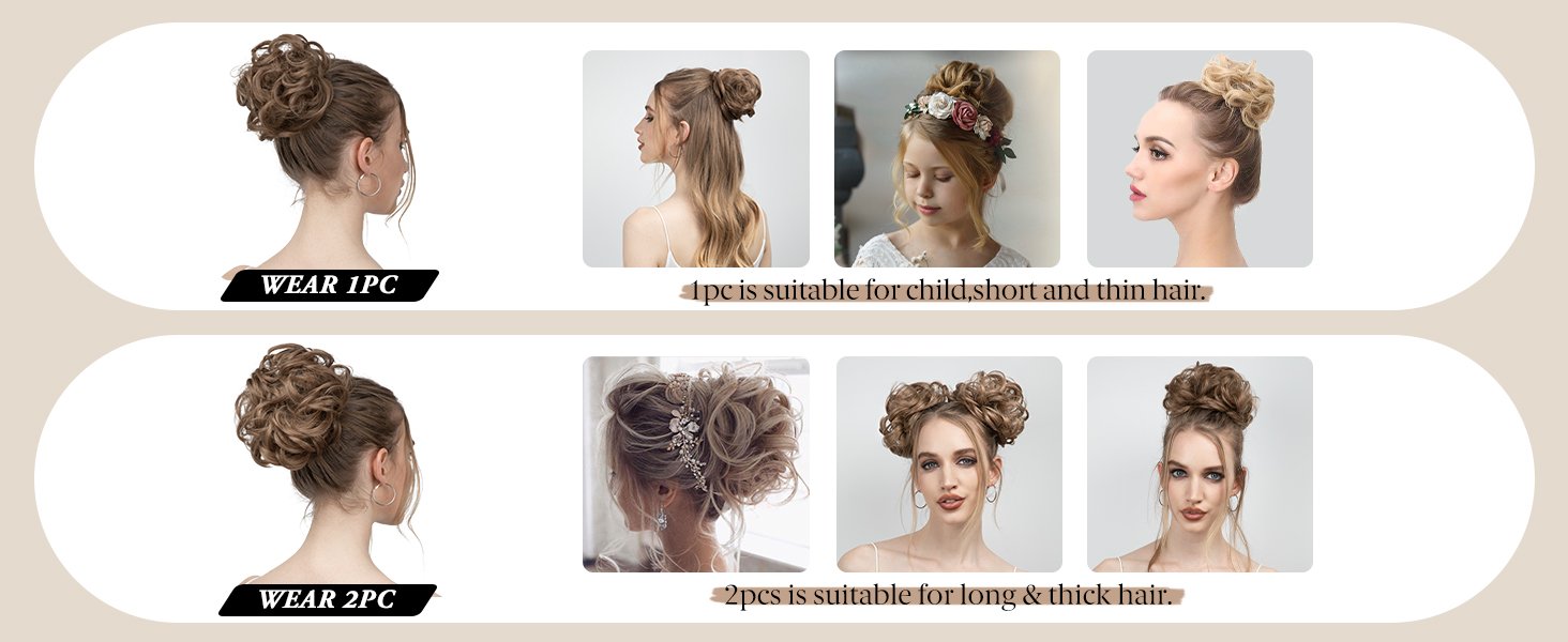 messy bun hair pieces