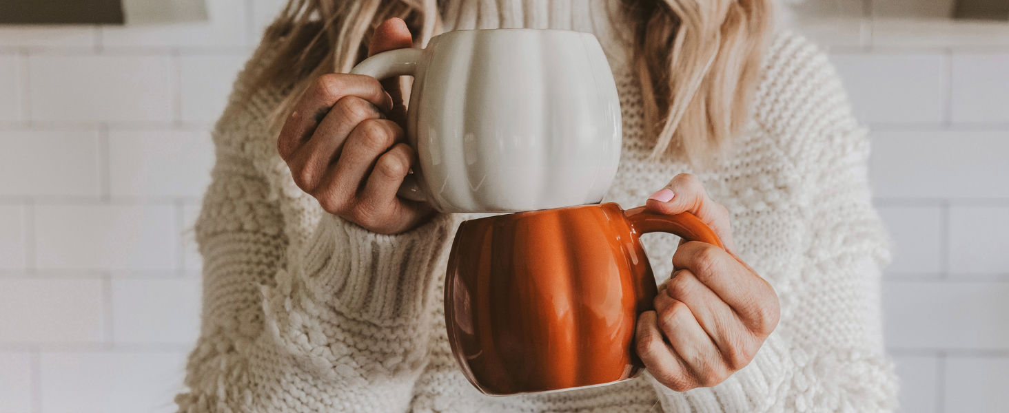 Sweet Water Decor Pumpkin Mugs for Fall