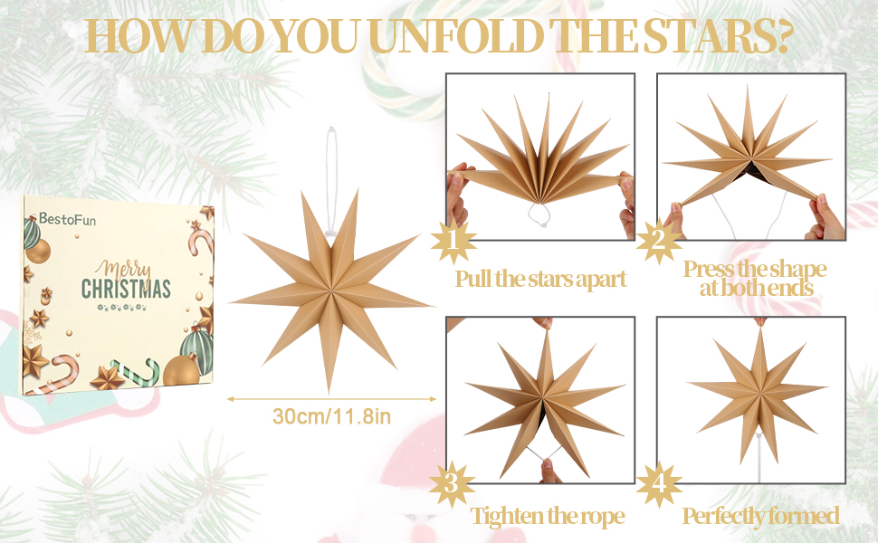 Sage Green Paper Star Lanterns