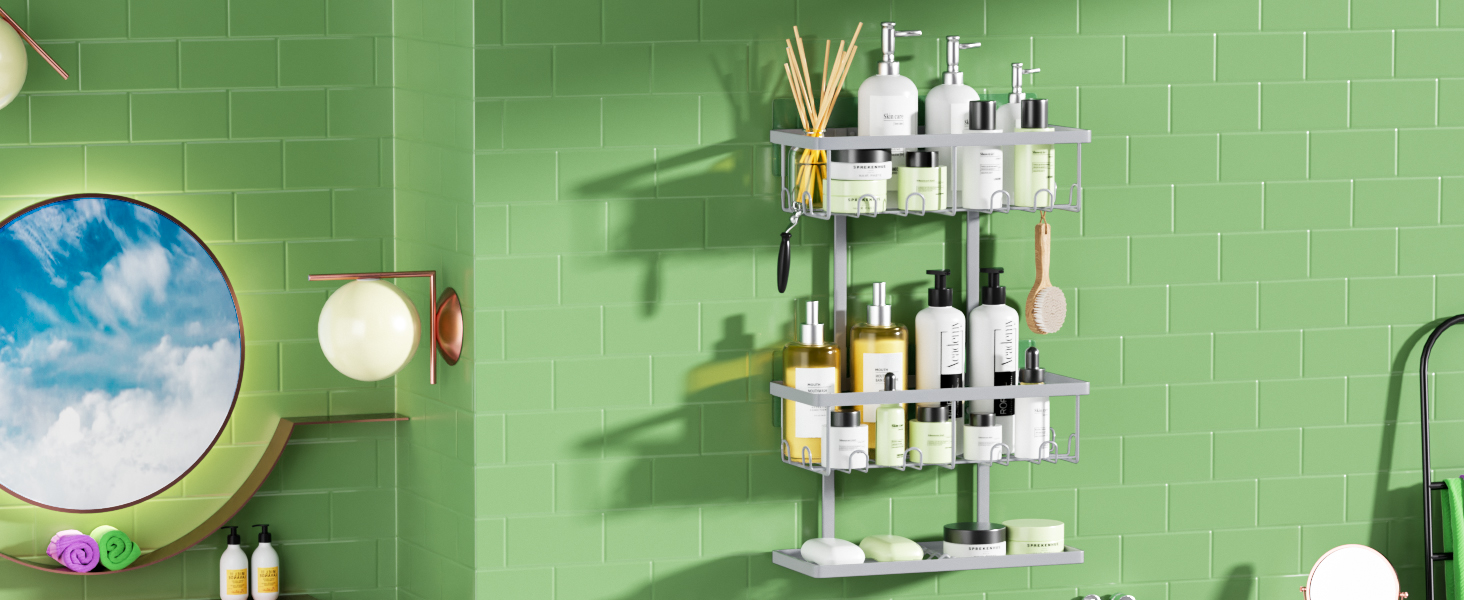 AHNR Bathroom Hanging Shower Caddy Over Shower Head