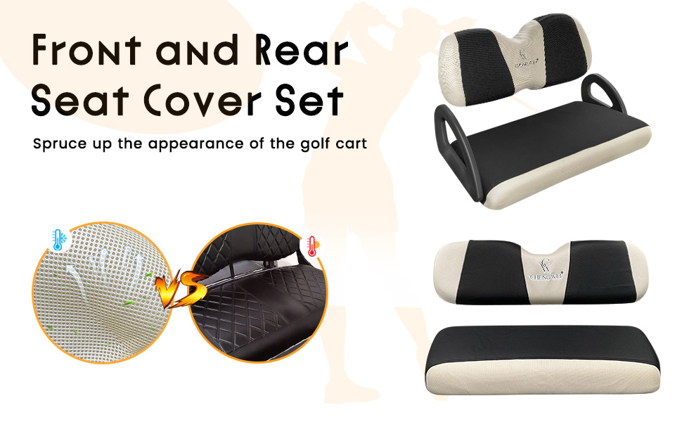 Amazon.com : Golf Cart Seat Covers 4 Piece Front and Rear