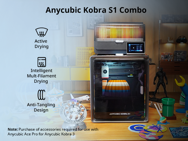ANYCUBIC Kobra S1 Combo 3Dプリンター ACE Pro付 Anycubic Kobra S1 Combo Multicolor 3D Printer with Anycubic