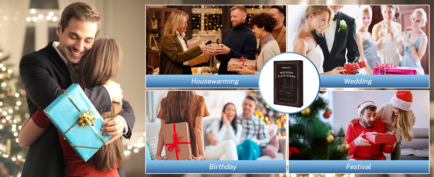 Wooden plate stand for gift