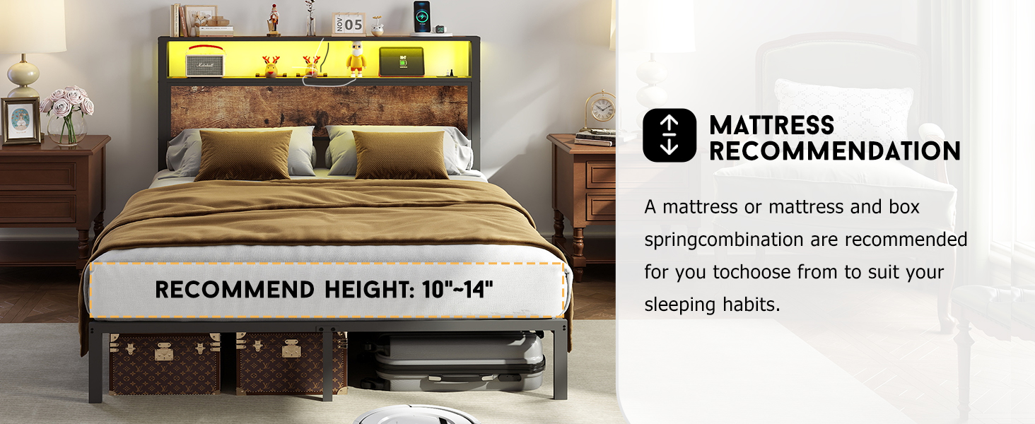 platform bed, bed frame full size with headboard, camas full, camas full, platform bed frame full