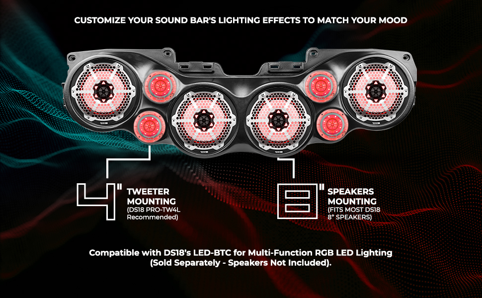 DS18 JEEP SOUNDBAR, JEEP SPEAKERS, JEEP SOUND BAR, JEEP OVERHEAD SOUNDBAR ENCLOSURE, JEEP AUDIO