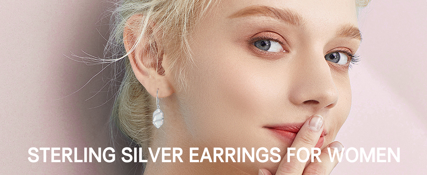 HPQQ Black Onyx Earrings for Women Sterling Silver Hexagon