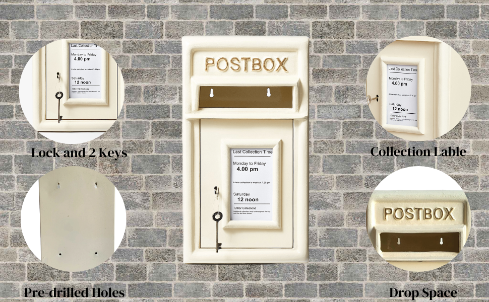 ACL Post Box MailBox with Lock Optional Pillar Mount Post Box