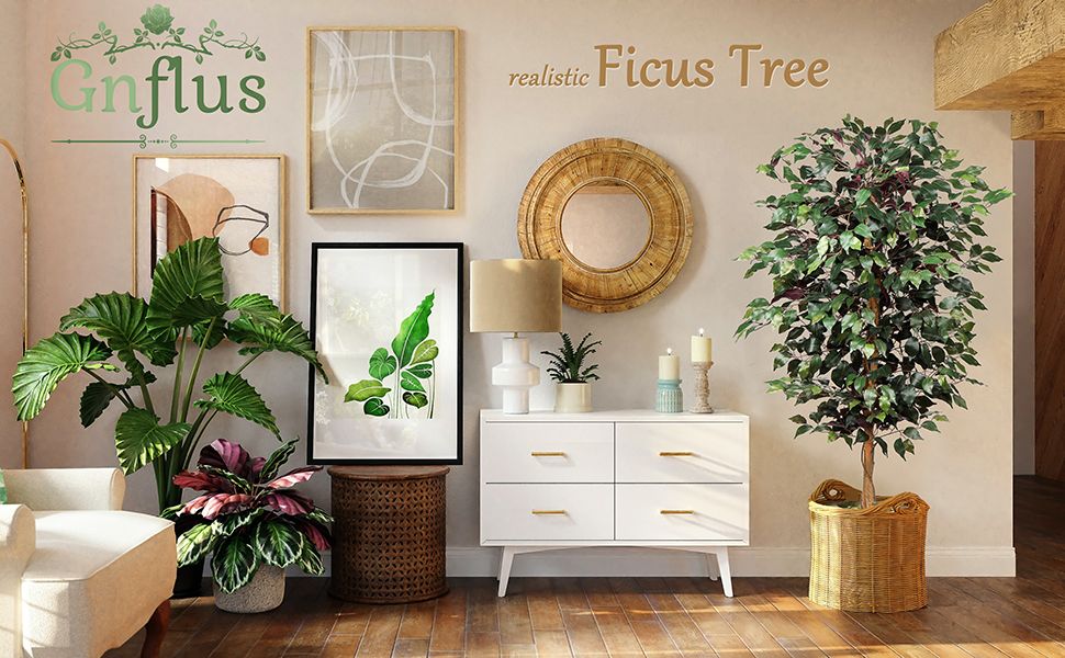 Artificial Ficus Tree 3ft in Cotton Pot Fake Silk Plant