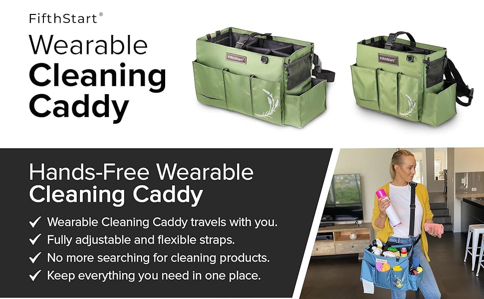 FifthStart Large Wearable Cleaning Caddy with Handle Caddy