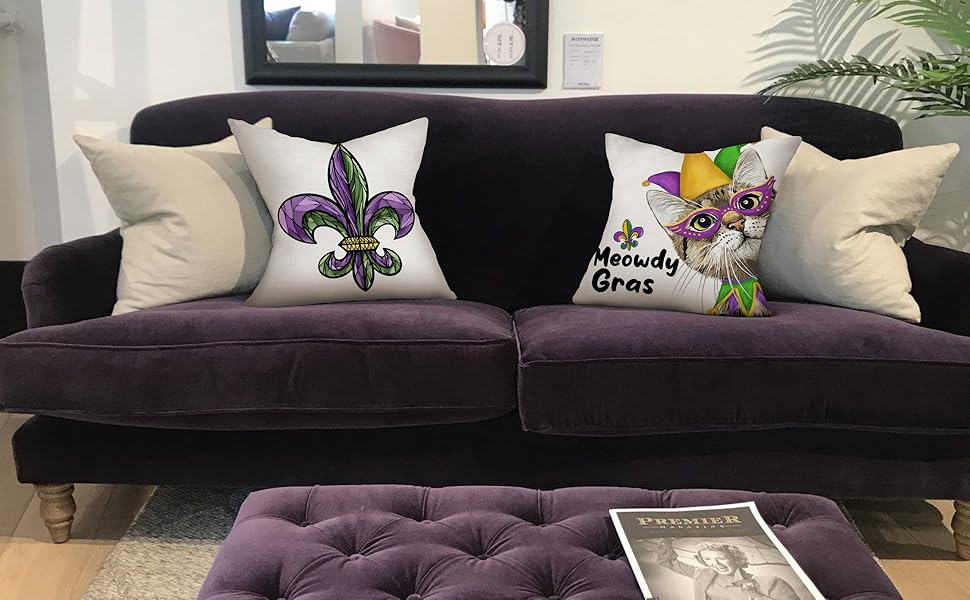 AACORS Mardi Gras Lumbar Pillow Cover 12X20 Mardi Gras