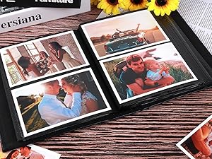 RECUTMS Photo Albums for 4x6 Photos Holds 300, 3 Per Pages Photo Picture  Album PU Leather Cover, Horizontal Photos Record Family Wedding Anniversary