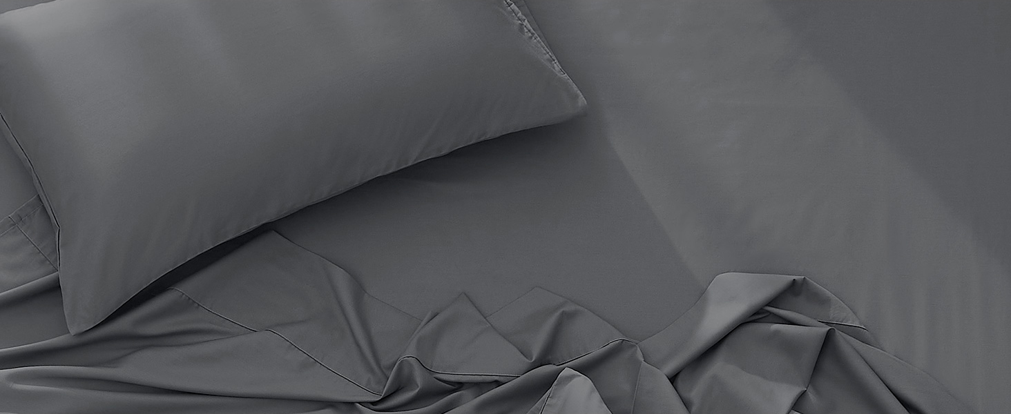 grey tencel sheet set 4 pieces lyocell cotton cooling bed sheets dark grey bedding set 