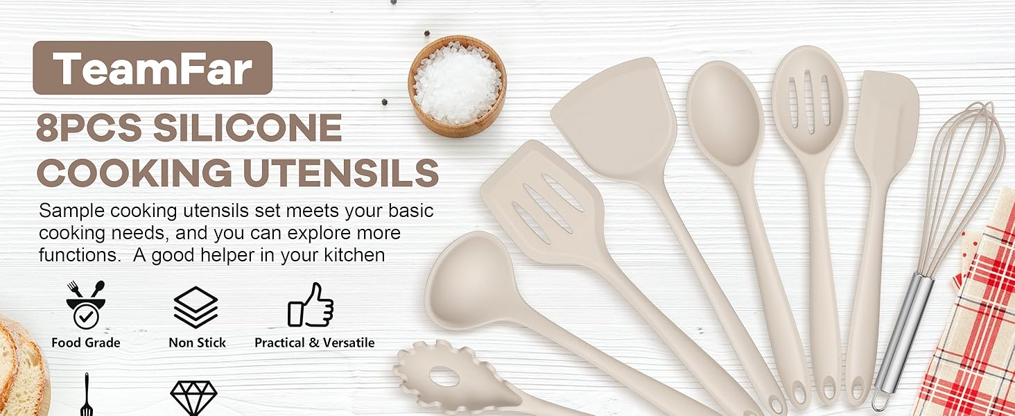 TeamFar silicone utensils set of 8