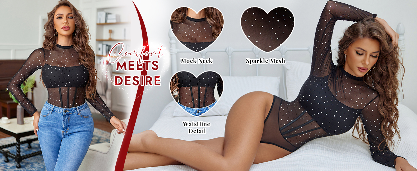 black long sleeve bodysuit