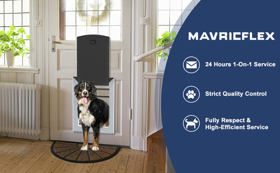 MAVRICFLEX Weatherproof Dog Door with Double Sliding Lock Panel, Energy Efficient