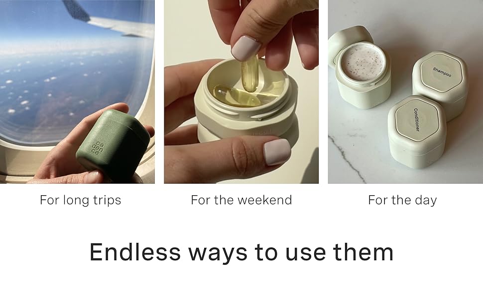 Cadence Travel Containers Daily Routine Capsule Set Travel Capsules