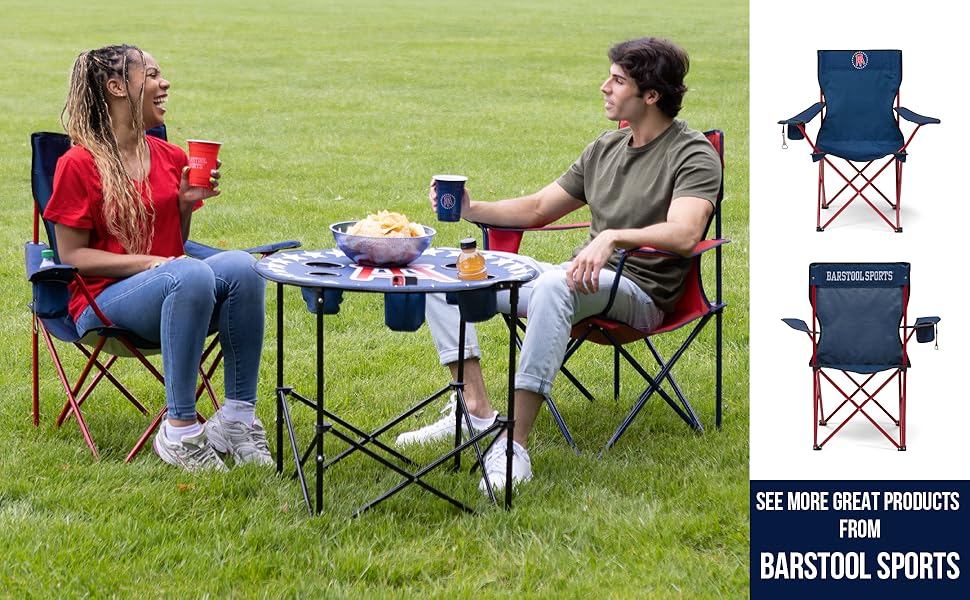 Barstool Sports Heavy Duty Outdoor Folding Chair, Camping