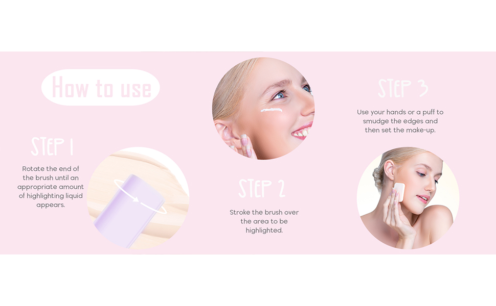 NALACAL Liquid Highlighter Makeup Pen, Matte Highlighter for Face Brightening, Natural Brightening Cushion Blush Stick Fine Matte for Women (Pink, 5ml) 10 5