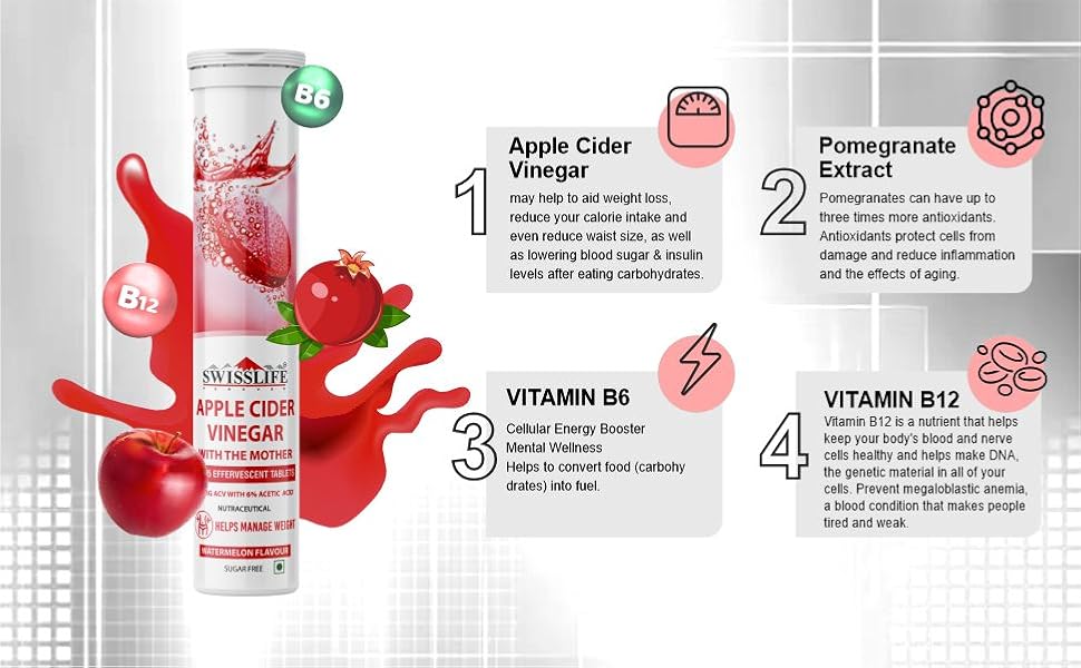 Swisslife Forever Apple Cider Vinegar 750 mg Effervescent Tablets